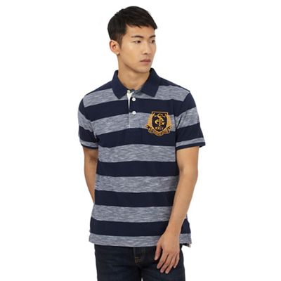 St George by Duffer Big and tall navy stripe polo shirt